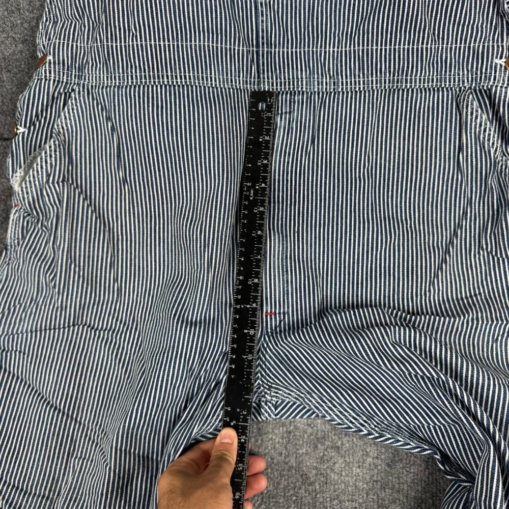 Round House Overalls Mens Size 42 Blue Hickory Stripe Cotton Workwear USA Made